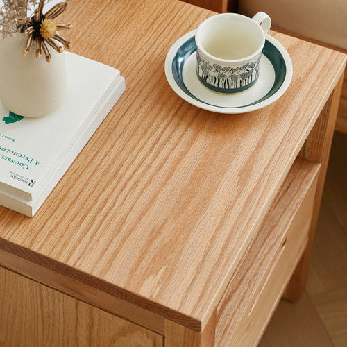 MODERN COLLECTIVE IVY 1 DRAWER AMERICAN OAK WOOD BEDSIDE TABLE