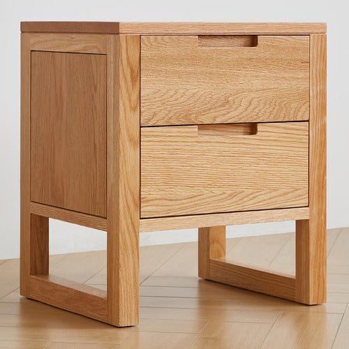 MODERN COLLECTIVE IVY 2 DRAWER AMERICAN OAK WOOD BEDSIDE TABLE