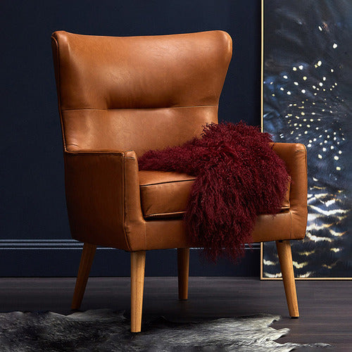 JACOB FAUX LEATHER WINGBACK ARMCHAIR