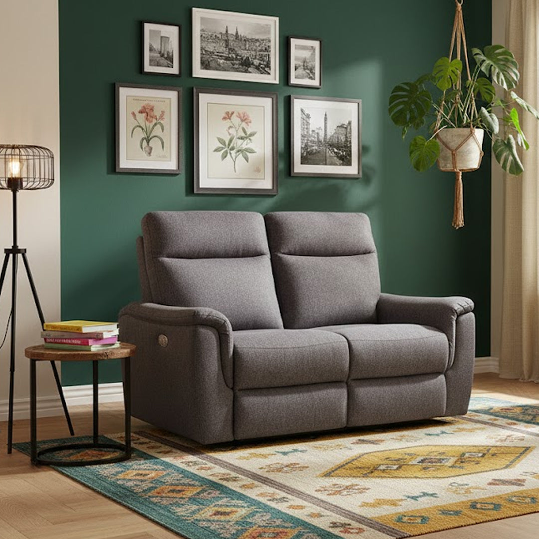 JAKOB FABRIC 2 SEATER DARK GREY