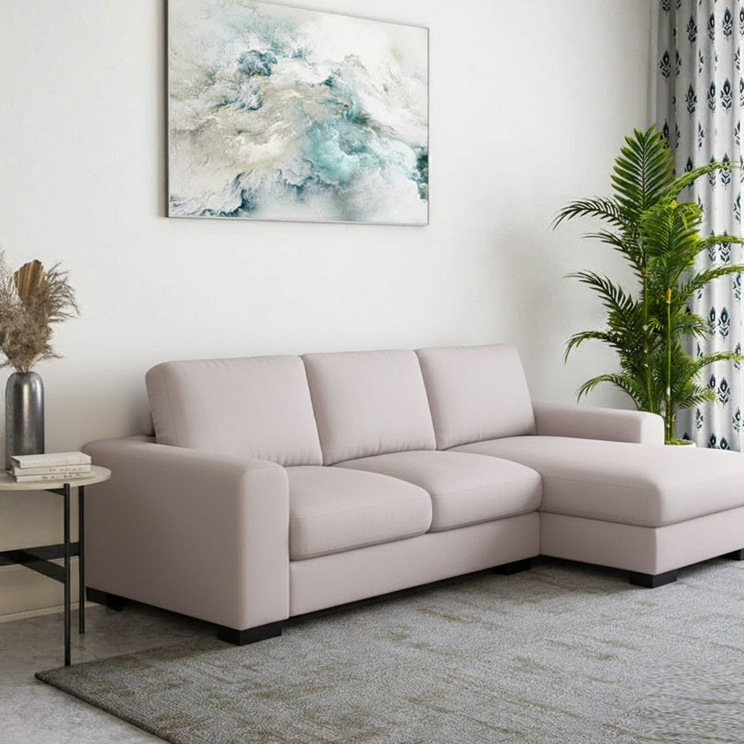 JOSEPHINE FABRIC 3 SEATER RHF CHAISE GREY