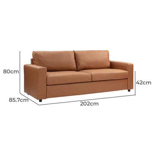 JACK 3 SEATER FAUX LEATHER SOFA