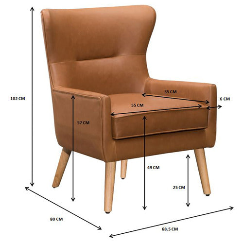 JACOB FAUX LEATHER WINGBACK ARMCHAIR