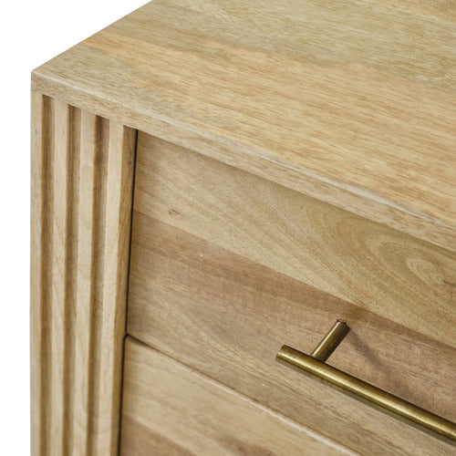 JASPER 2 DRAWER MANGO WOOD BEDSIDE TABLE