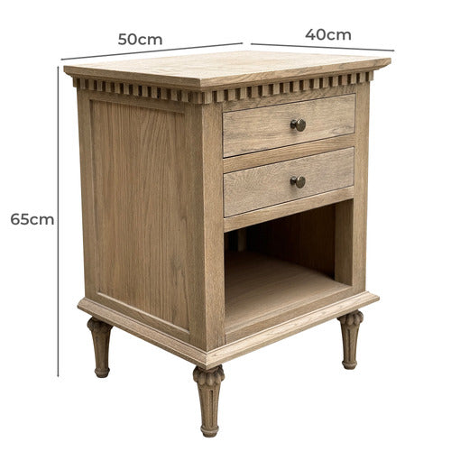 HAMILTON FURNITURE JAZMIN OAK WOOD BEDSIDE TABLE