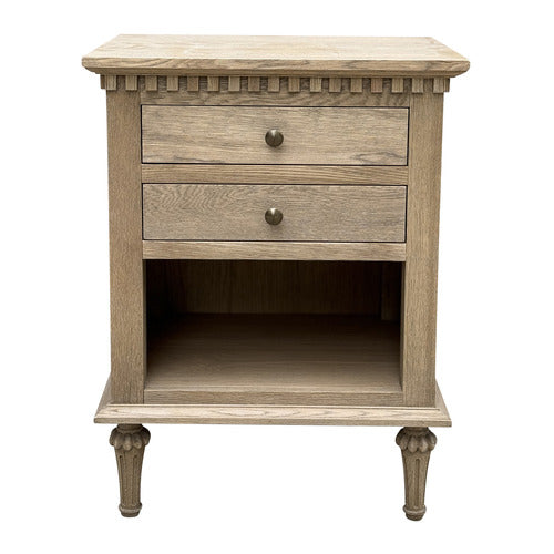HAMILTON FURNITURE JAZMIN OAK WOOD BEDSIDE TABLE