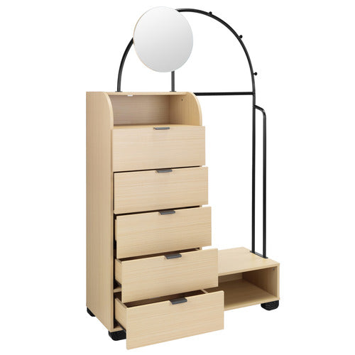 JOANE ARCHED ENTRYWAY WARDROBE WITH MIRROR