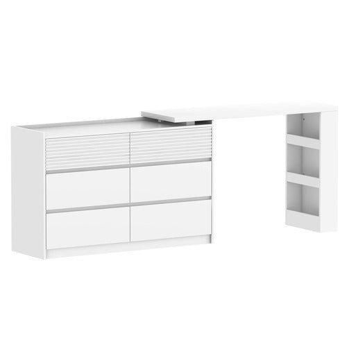 CORNER OFFICE JOSIAH 6 DRAWER CHEST WITH EXTENDABLE DESK