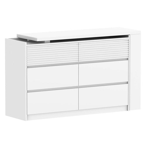 CORNER OFFICE JOSIAH 6 DRAWER CHEST WITH EXTENDABLE DESK