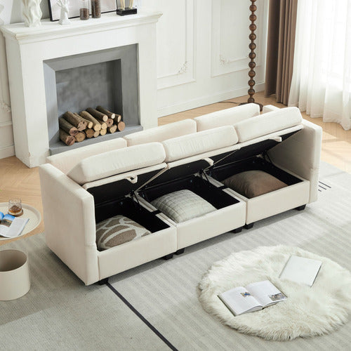 CASSINGTON HOME JUNO 3 SEATER UPHOLSTERED SOFA WITH STORAGE