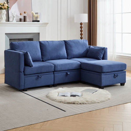 CASSINGTON HOME JUNO 3 SEATER MODULAR SOFA & OTTOMAN SET