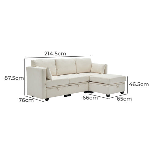 CASSINGTON HOME JUNO 3 SEATER MODULAR SOFA & OTTOMAN SET
