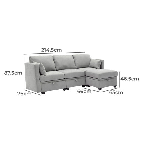 CASSINGTON HOME JUNO 3 SEATER MODULAR SOFA & OTTOMAN SET