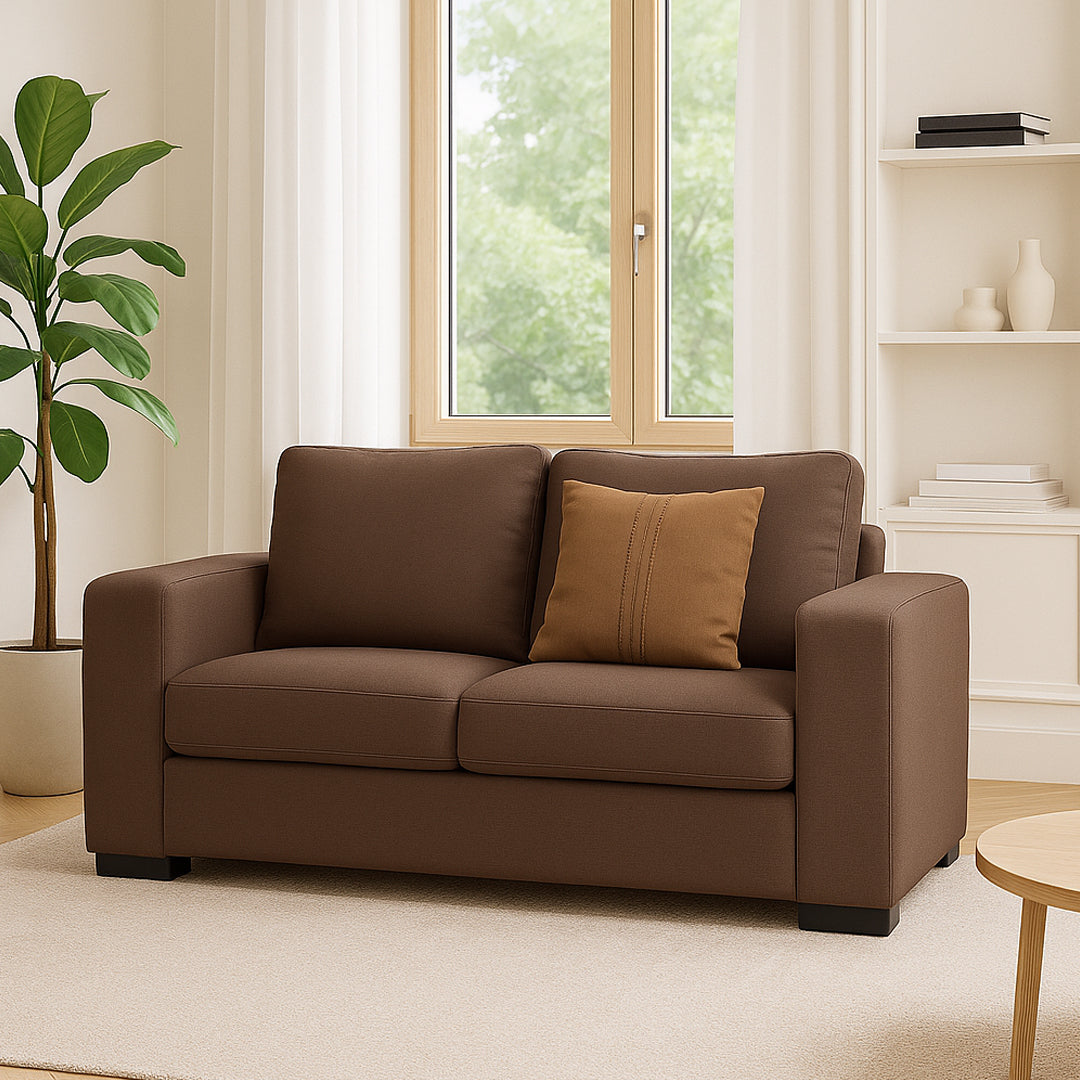 KIRBY FABRIC 2 SEAT SOFA COFFEE