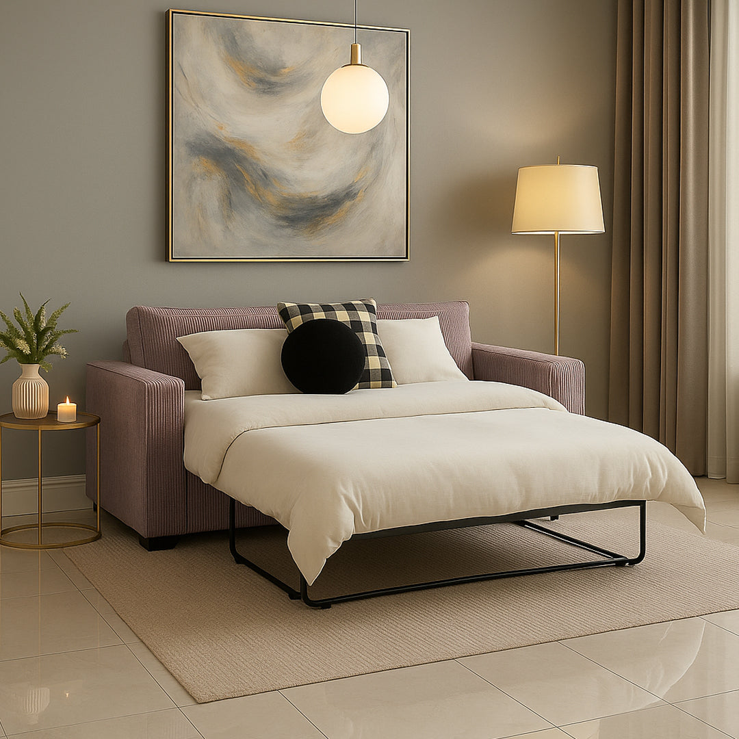 KOAH FABRIC 3.5 SEATER SOFA BED GREY