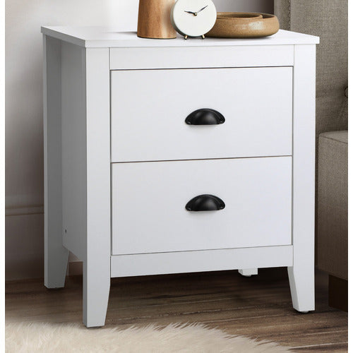 LIVING FUSION KAITLIN 2 DRAWER BEDSIDE TABLE