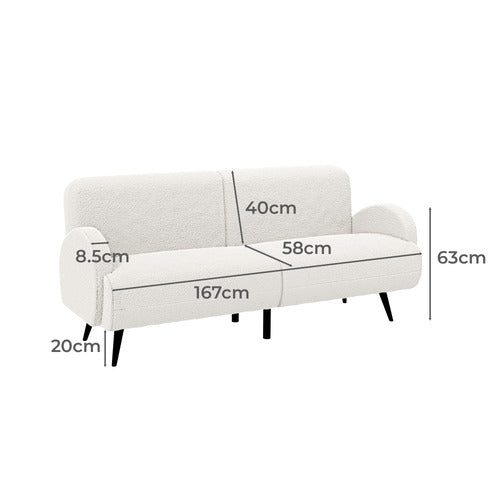 LIVING FUSION KIAN 3 SEATER BOUCLE SOFA