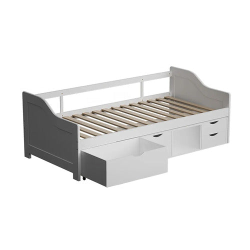 MYTOPIA KINGSTON PINE WOOD SINGLE DAYBED WITH STORAGE