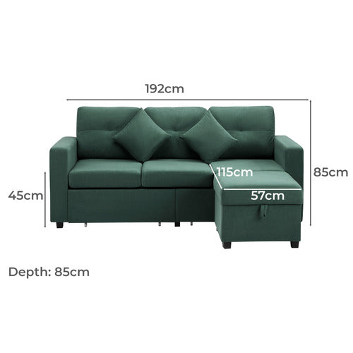 LIVING FUSION KIVA 3 SEATER SOFA & OTTOMAN SET