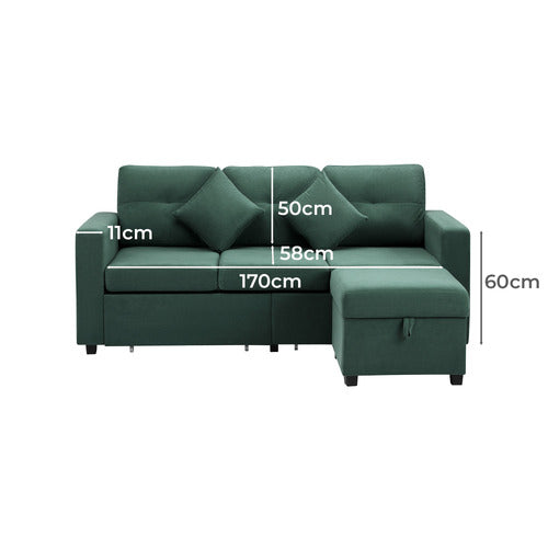 LIVING FUSION KIVA 3 SEATER SOFA & OTTOMAN SET