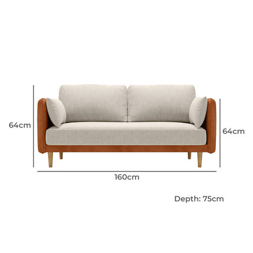 MODERN COLLECTIVE KREMER 2 SEATER LINEN-BLEND SOFA