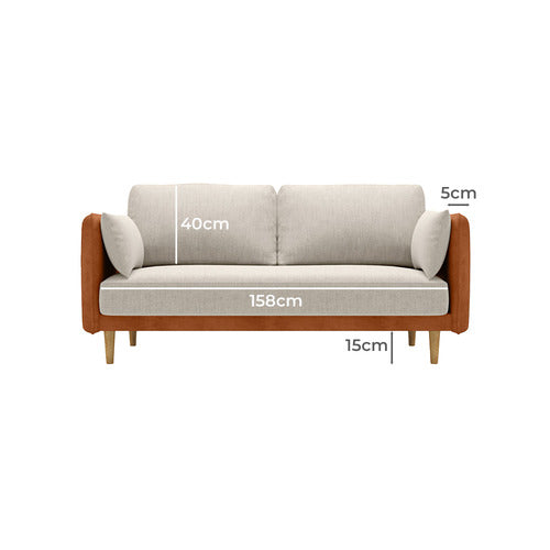MODERN COLLECTIVE KREMER 3 SEATER LINEN-BLEND SOFA