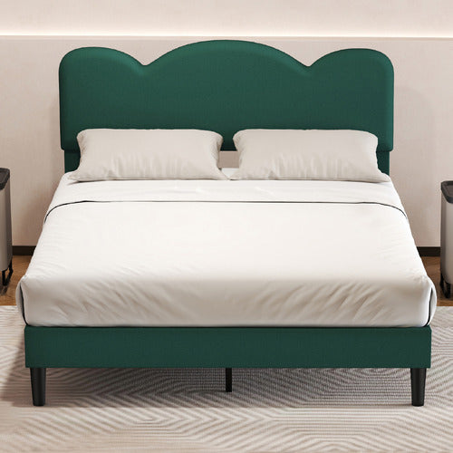 OAKLEIGH HOME GREEN KYLER UPHOLSTERED QUEEN BED FRAME
