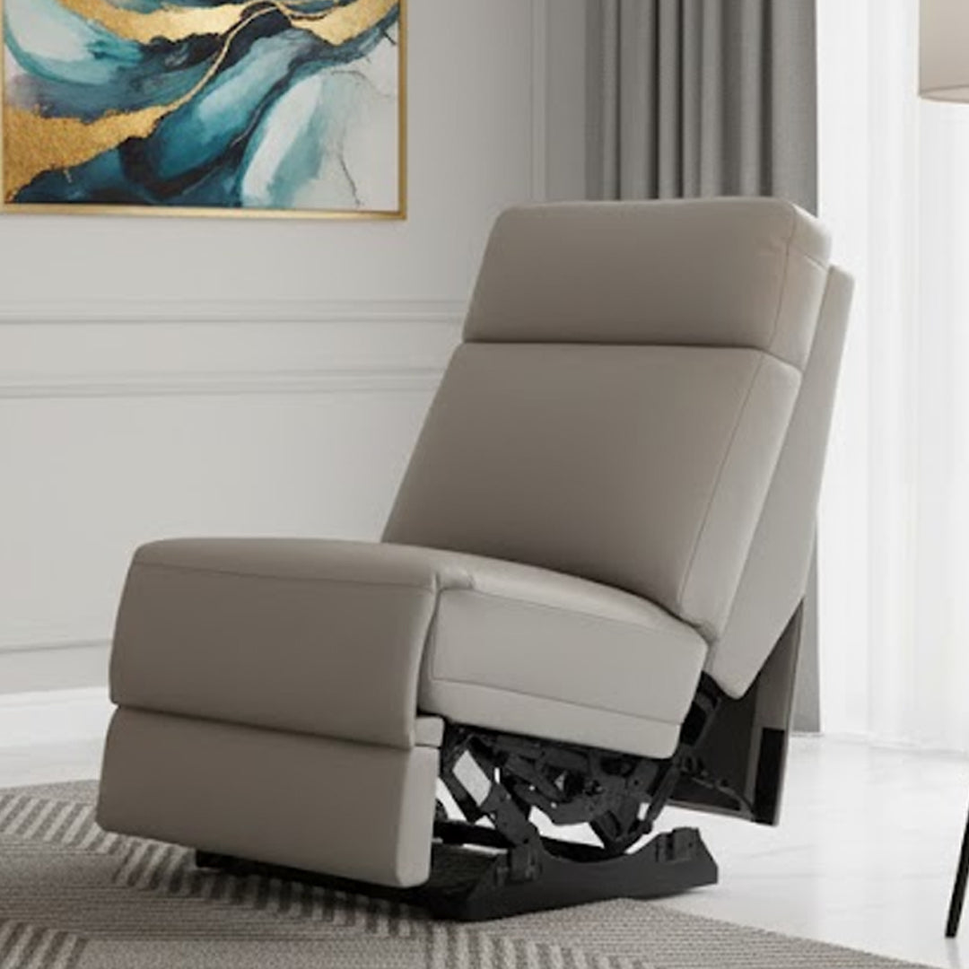 LEANDRO ARMLESS CHAIR WITH SINGLE MOTOR RECLINER LIGHT GREY