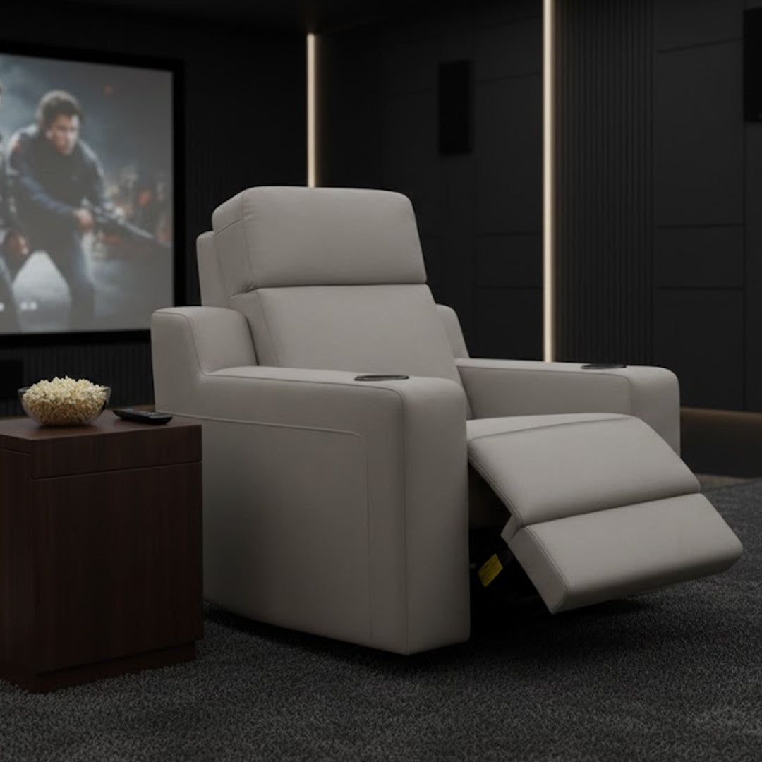 LEANDRO LHF ARM CHAIR WITH SINGLE MOTOR RECLINER LIGHT GREY