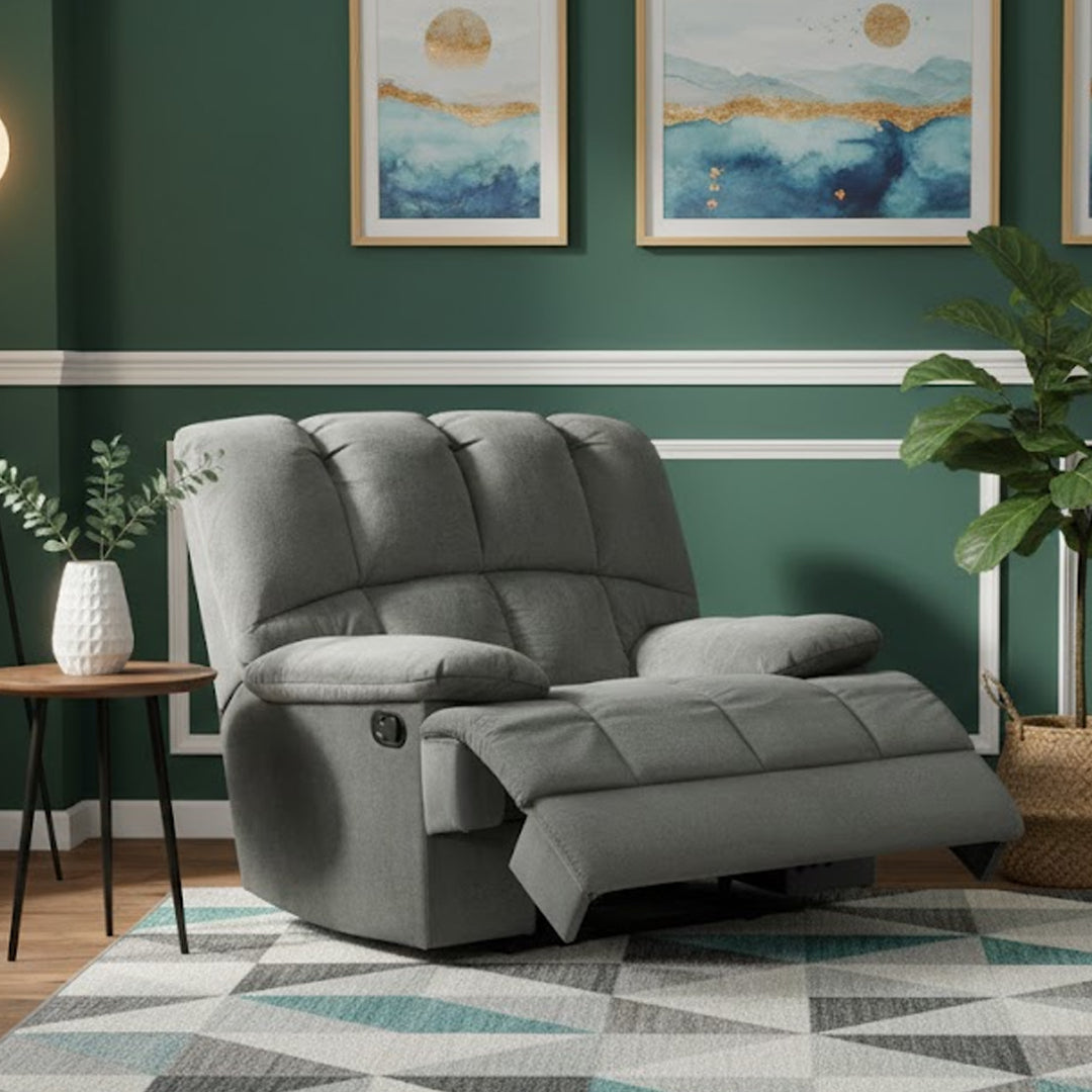 LEBRON FABRIC RECLINER DARK GREY