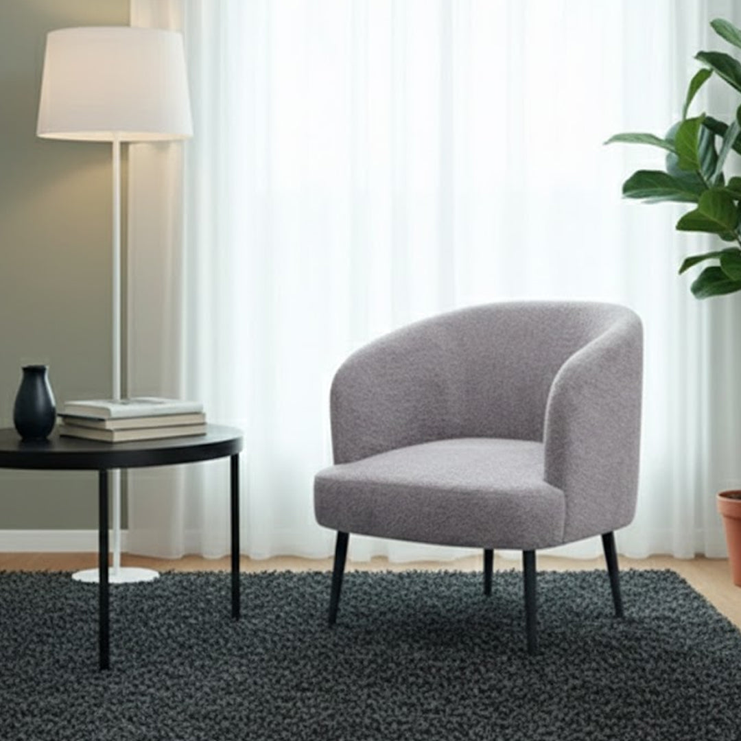 LEIKO FABRIC ACCENT CHAIR LIGHT GREY