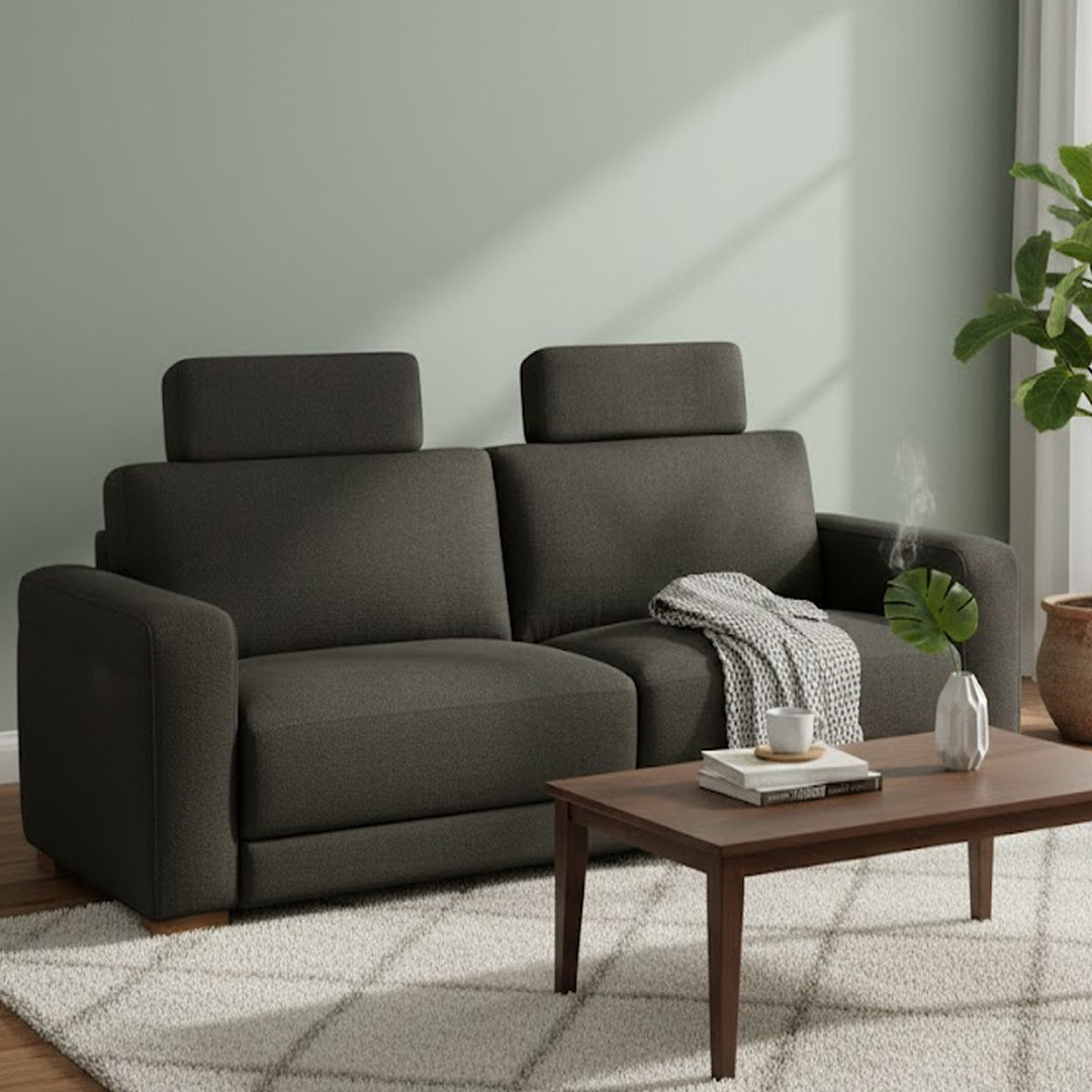 LEONE FABRIC 3.5 SEATER SOFA DARK GREY