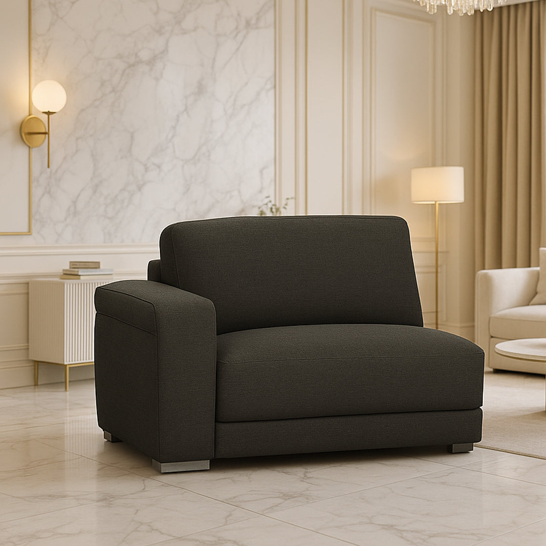 LEONE FABRIC LHF CHAIR DARK GREY