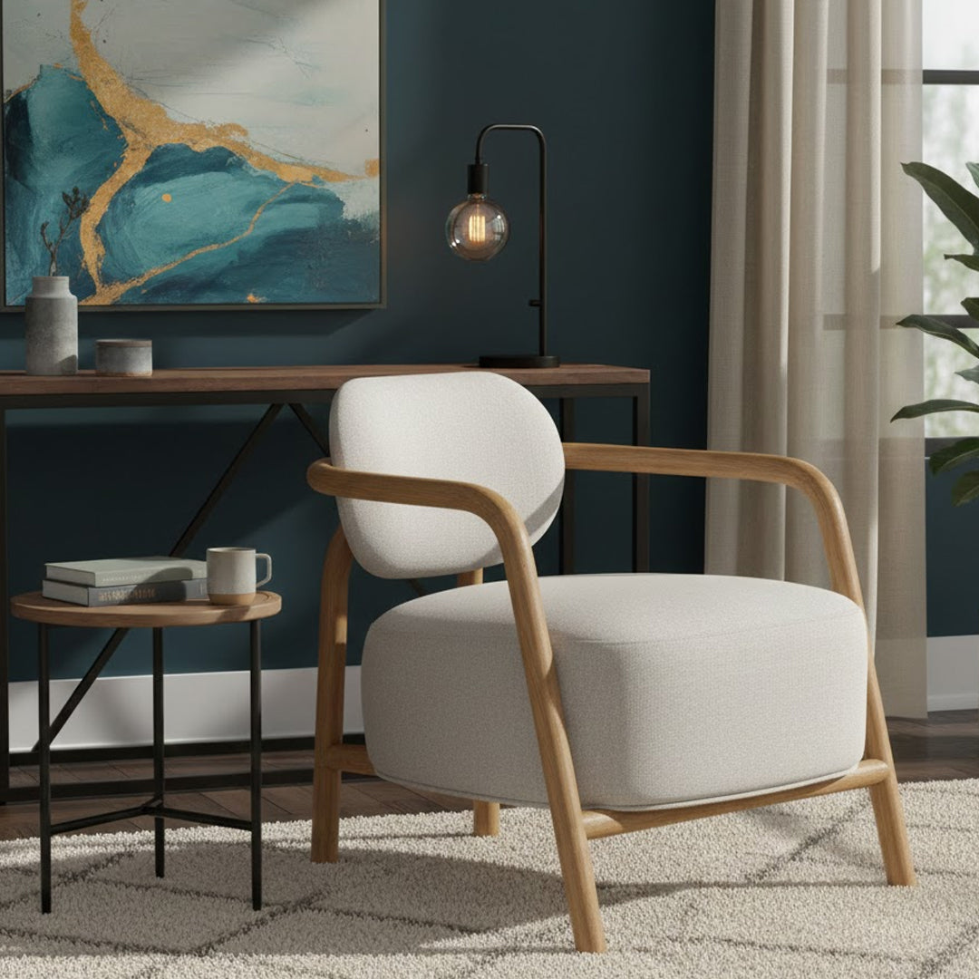 LINEA FURNITURE HOLLY OAK WOOD ARMCHAIR