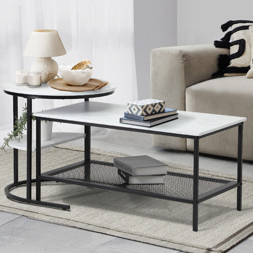 LIVING FUSION 2 PIECE ADRIAN NESTING COFFEE TABLE SET
