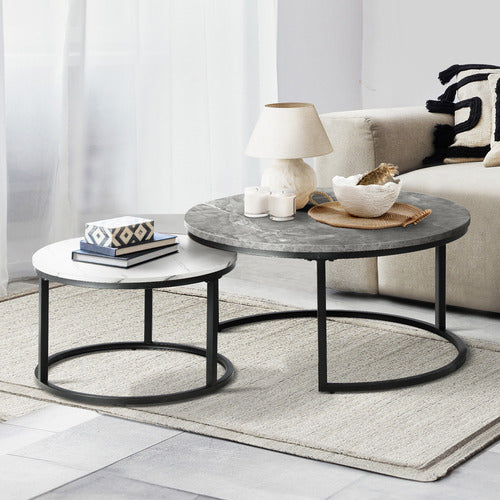 LIVING FUSION 2 PIECE CAIUS NESTING COFFEE TABLE SET