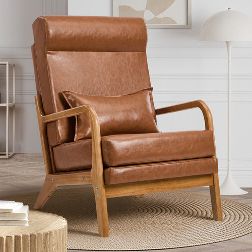 LIVING FUSION MAYFIELD FAUX LEATHER ARMCHAIR