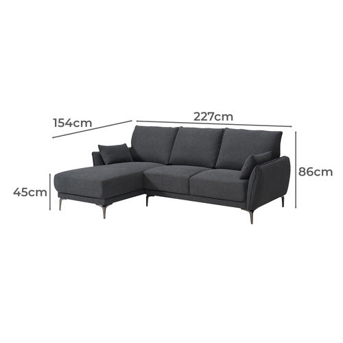 LEGACY FURNITURE LACIE 3 SEATER UPHOLSTERED SOFA WITH CHAISE