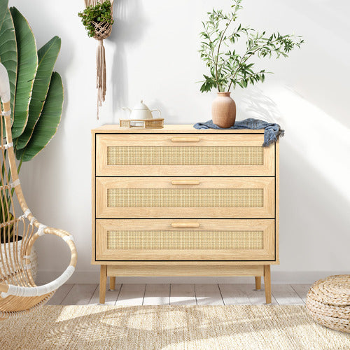 LIVING FUSION HOLLY 3 DRAWER RATTAN CHEST