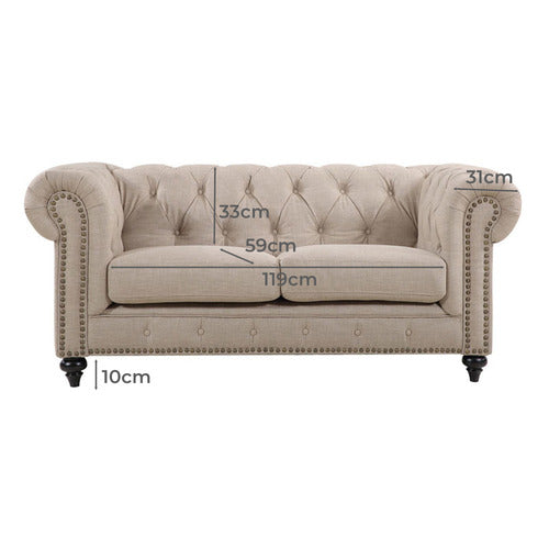 BY DESIGNS LANDON 2 SEATER CHESTERFIELD SOFA