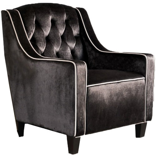 FURNITURE MARKET LARA TUFTED NEW VELVET ARMCHAIR