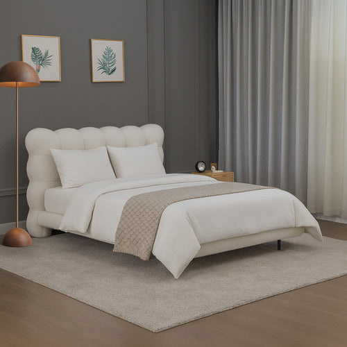 AROYA HOME LAURA SHERPA FLOATING BED WITH LED