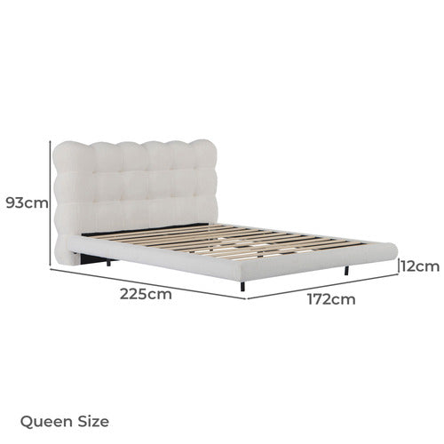 AROYA HOME LAURA SHERPA FLOATING BED WITH LED
