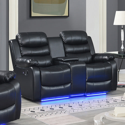 SOUTHERN STYLERS WILBUR 2 SEATER FAUX LEATHER RECLINER SOFA