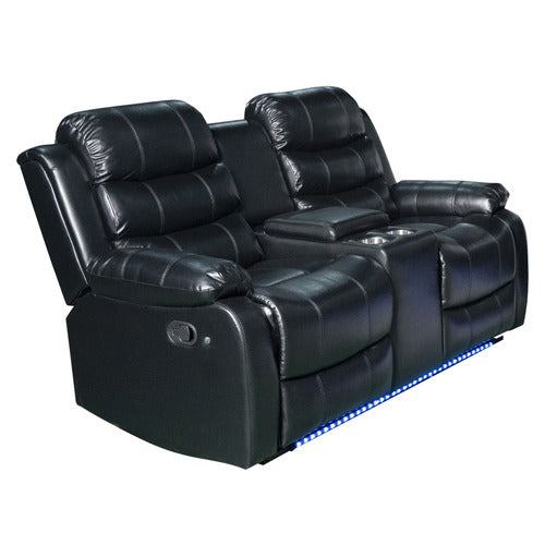 SOUTHERN STYLERS WILBUR 2 SEATER FAUX LEATHER RECLINER SOFA