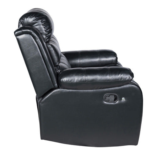 SOUTHERN STYLERS WILBUR 3 SEATER FAUX LEATHER RECLINER SOFA