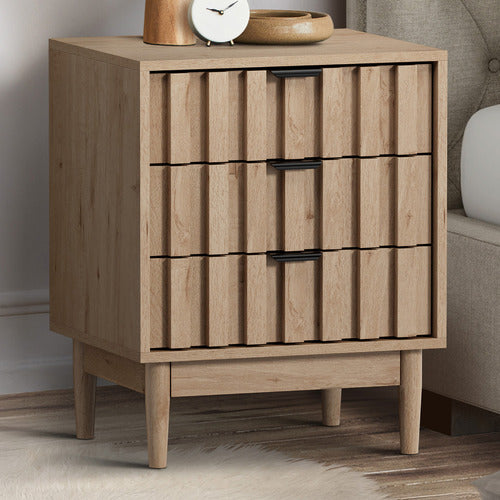 LIVING FUSION ADRIAN 3 DRAWER BEDSIDE TABLE