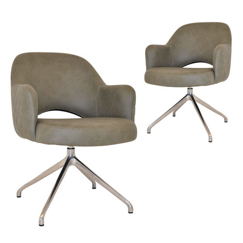 BRIGHT SIDE FURNITURE LEX UPHOLSTERED TRESTLE ARMCHAIRS (SET OF 2)