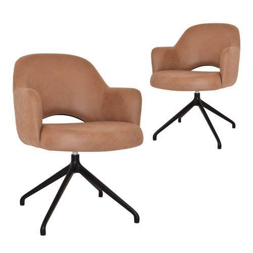 BRIGHT SIDE FURNITURE LEX UPHOLSTERED TRESTLE ARMCHAIRS (SET OF 2)