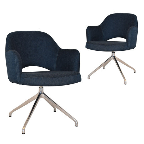 BRIGHT SIDE FURNITURE LEX COTTON-BLEND TRESTLE ARMCHAIRS (SET OF 2)